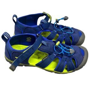 Keen Big‎ Kids' Seacamp II CNX Big Boys Size 5, Blue/Green Water Summer Sandals